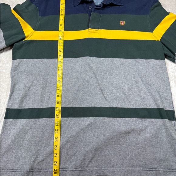 Chaps Striped Rugby Polo – Classic Long Sleeve Collared Shirt - Picture 5 of 5